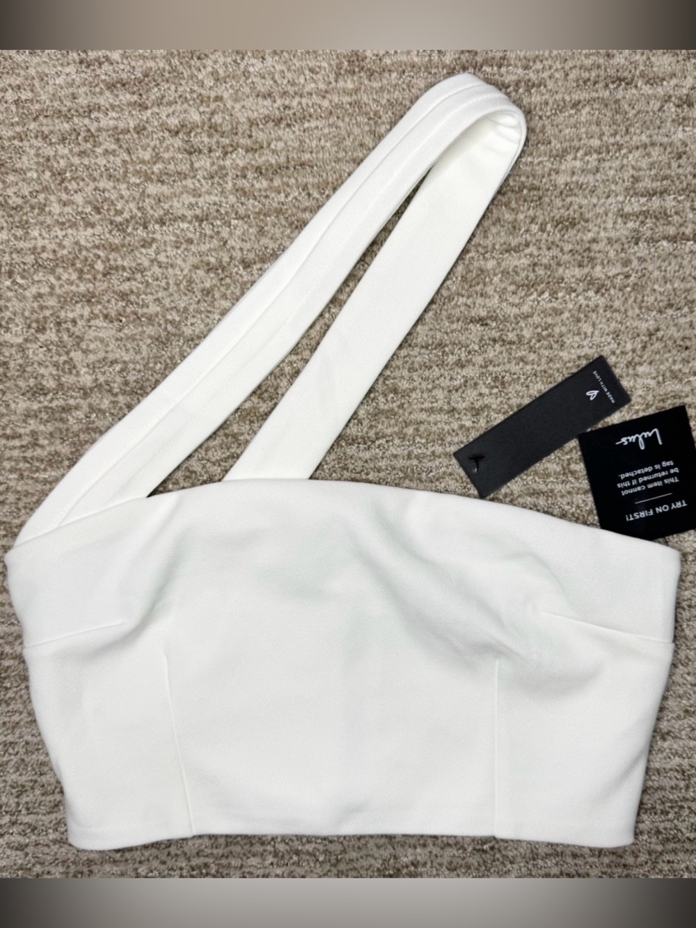 Lulus Women’s Flaunt It Like That White One-Shoulder  Crop Top 
NWT Small